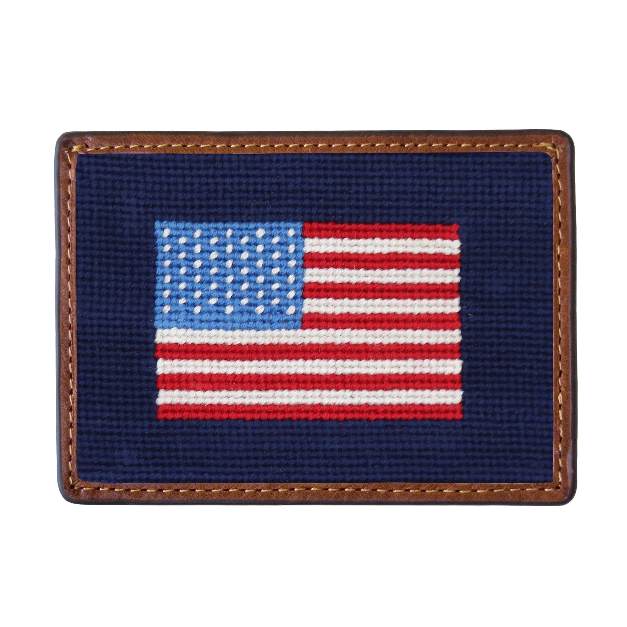 american flag card sleeves Smathers & Branson American Flag Needlepoint Card Wallet