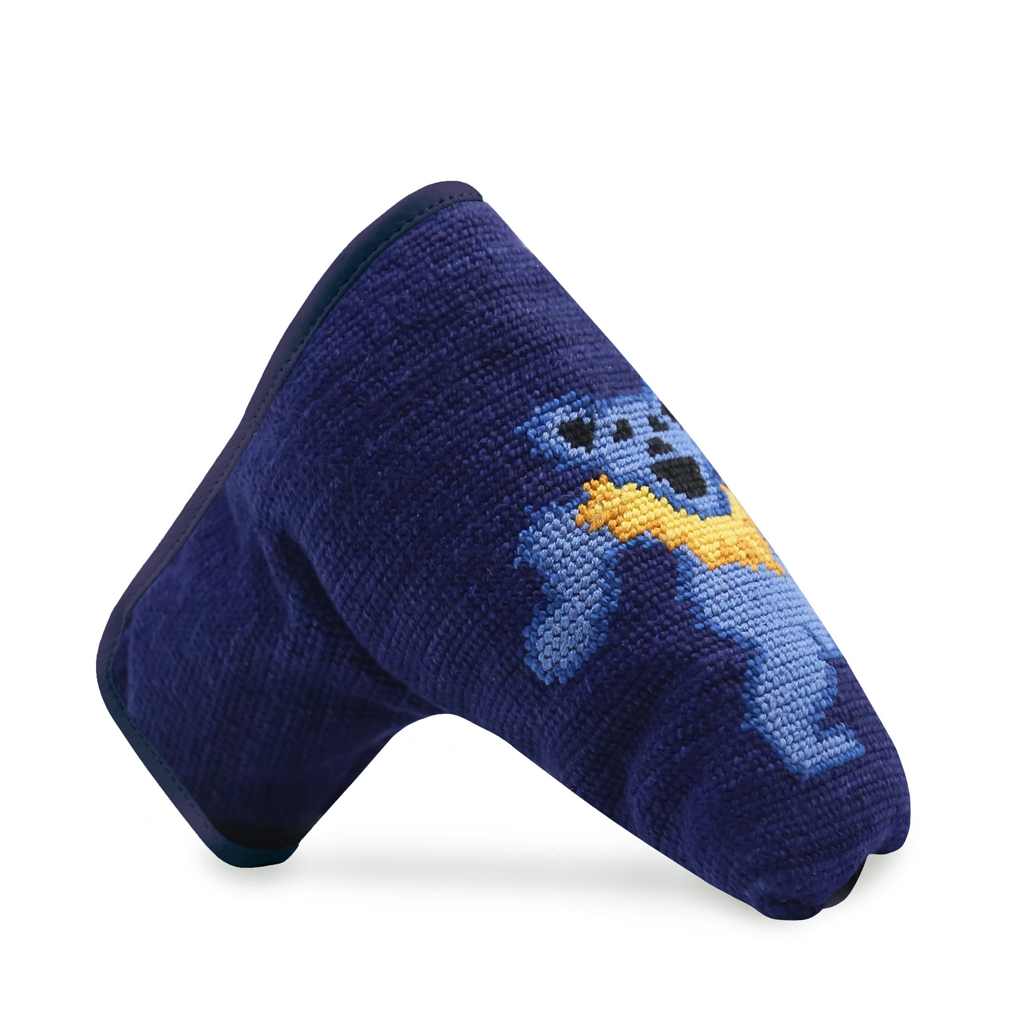 Dancing Bear Putter Headcover (Dark Navy) (Indigo Leather