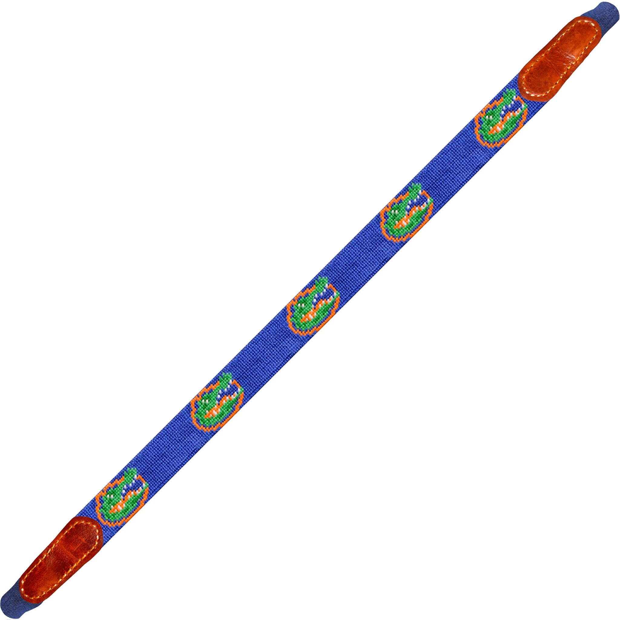 Shows the full length of the strap with detailed needlepoint and Cotton wrapped connectors.
