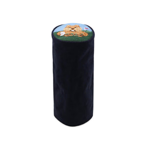 Wax canva cylinder headcover with needlepoint top featuring gopher design