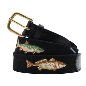Hunting and Fishing Belt (Black) (Black Leather)