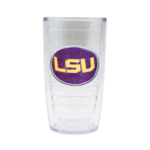 Tervis Tumbler with LSU logo needlepoint patch