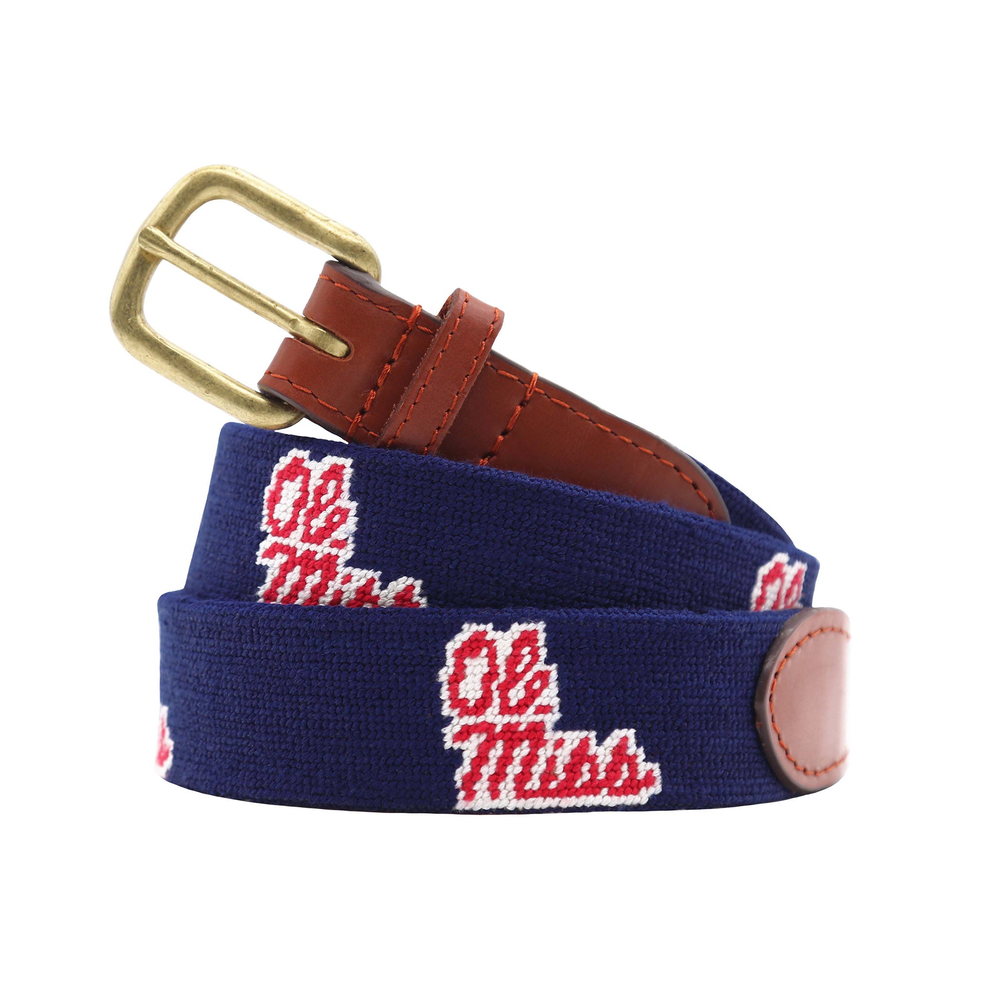 Ole Miss Needlepoint Belt (Dark Navy) – Smathers & Branson