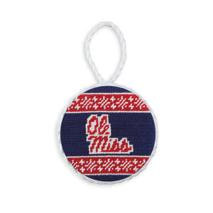 Mississippi Fairisle Ornament (Dark Navy) (White Cord)