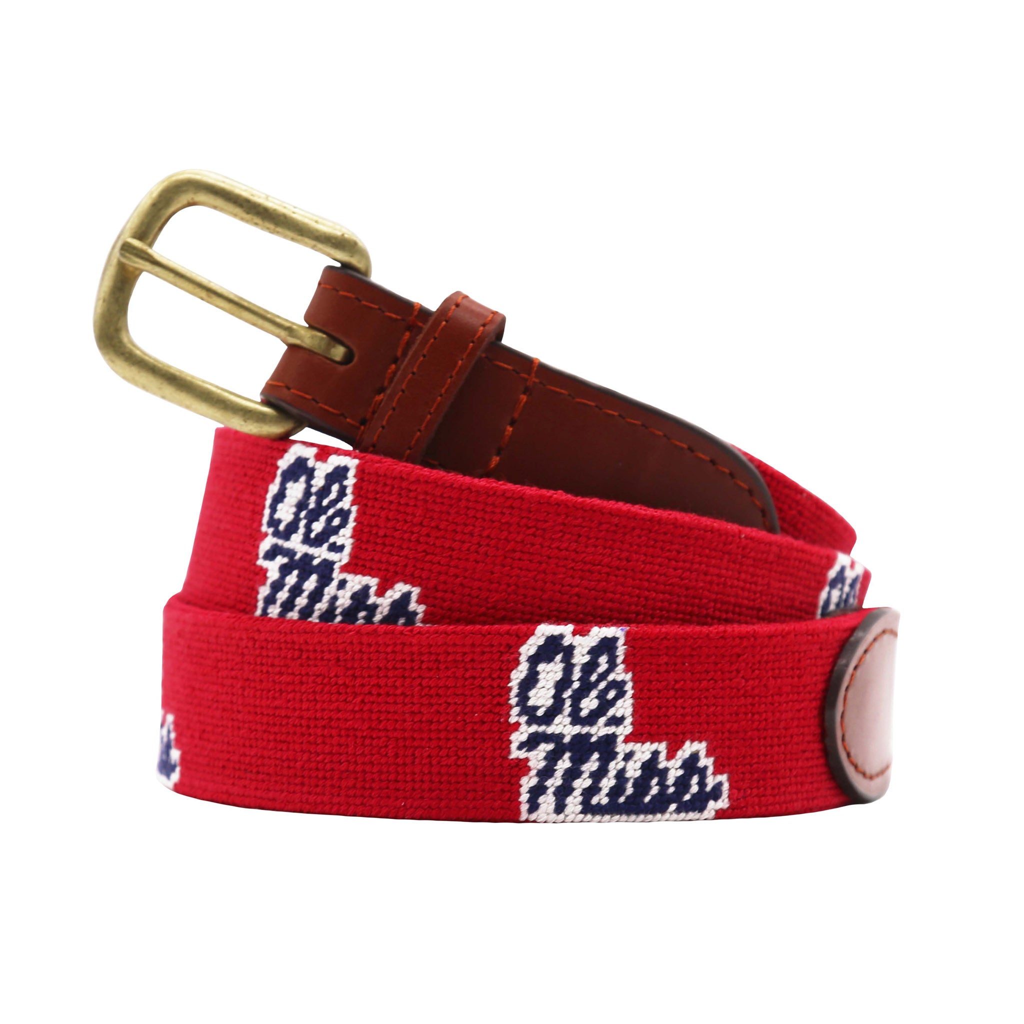 Ole Miss Needlepoint Belt (Red) – Smathers & Branson