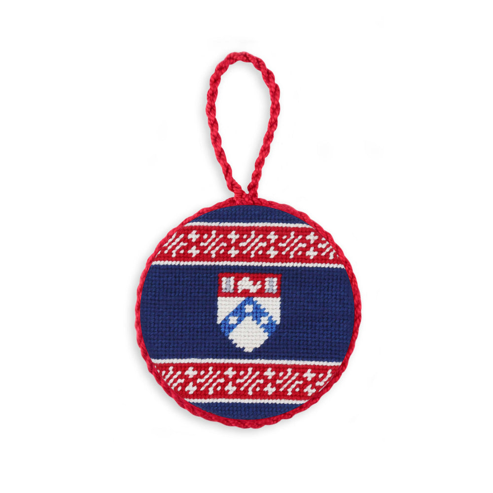 University of Pennsylvania Fairisle Ornament (Classic Navy) (Red Cord)