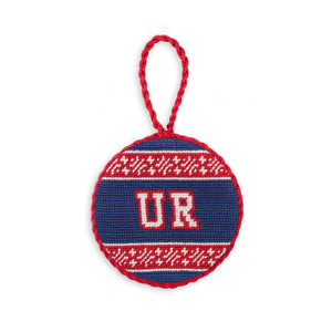 University of Richmond UR Fairisle Ornament (Classic Navy) (Red Cord)
