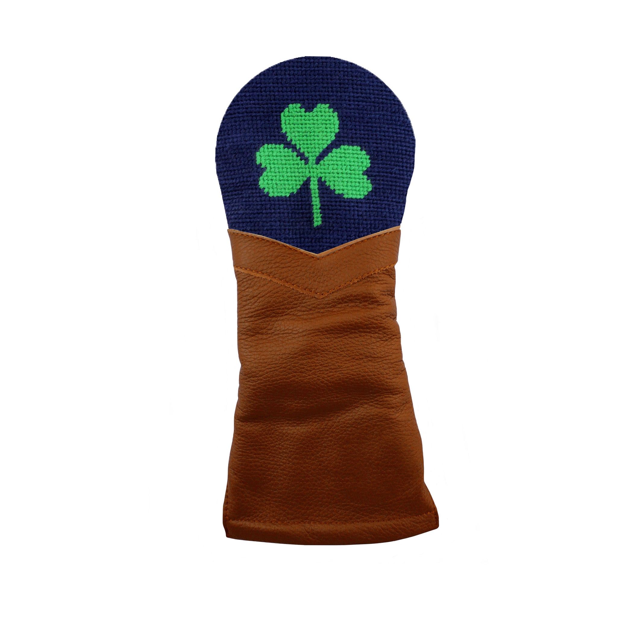 Shamrock Fairway Headcover (Dark Navy) (Chestnut Leather