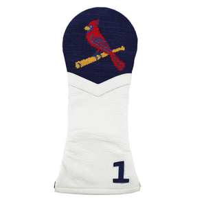 St Louis Cardinals Driver Headcover (Dark Navy) (White Leather)