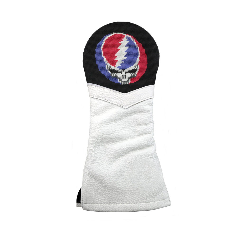 Steal Your Face Fairway Headcover (Black) (White Leather)