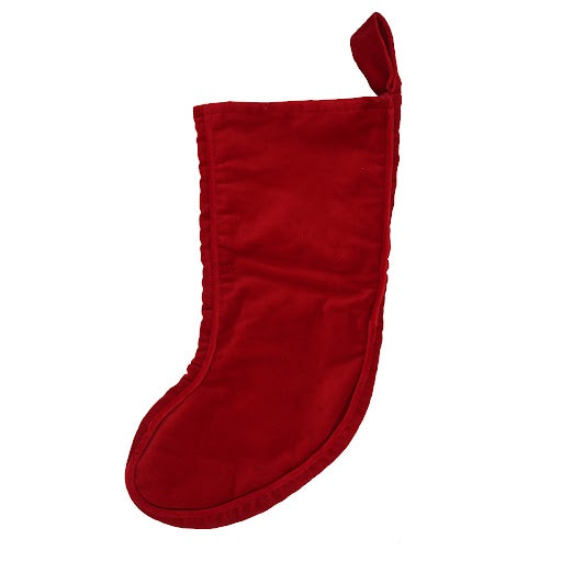 Skiing Santa Stocking (Red Velvet) (Final Sale)