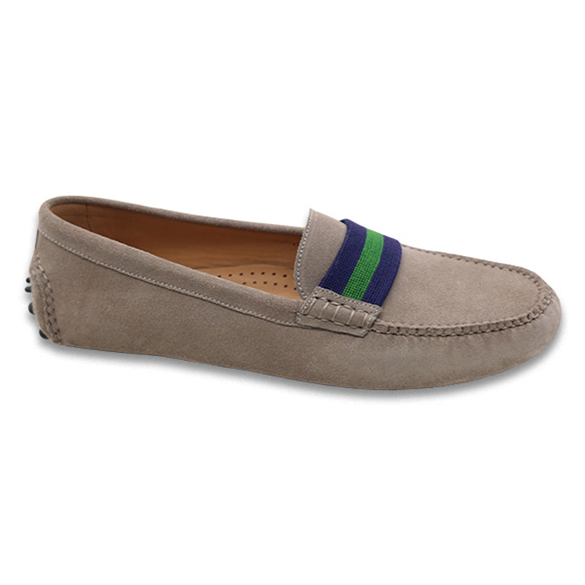 Side views show soft smoke suede detailing and a classic design