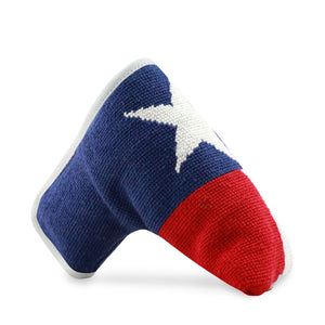 side view of needlepoint Big Texas Flag Putter Headcover