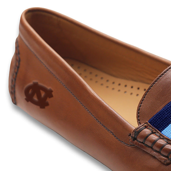 UNC Surcingle Driving Shoes (Dark Navy-Light Blue) (Chestnut Leather-Logo)