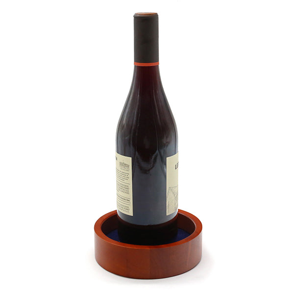 Wine bottle coaster with wine bottle on the coaster