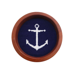 Smathers and Branson Anchor Wine Bottle Coaster Dark Navy