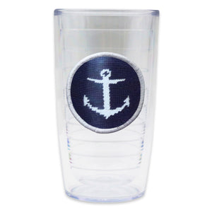 Smathers and Branson Anchor Needlepoint Tervis Tumbler Dark Navy   