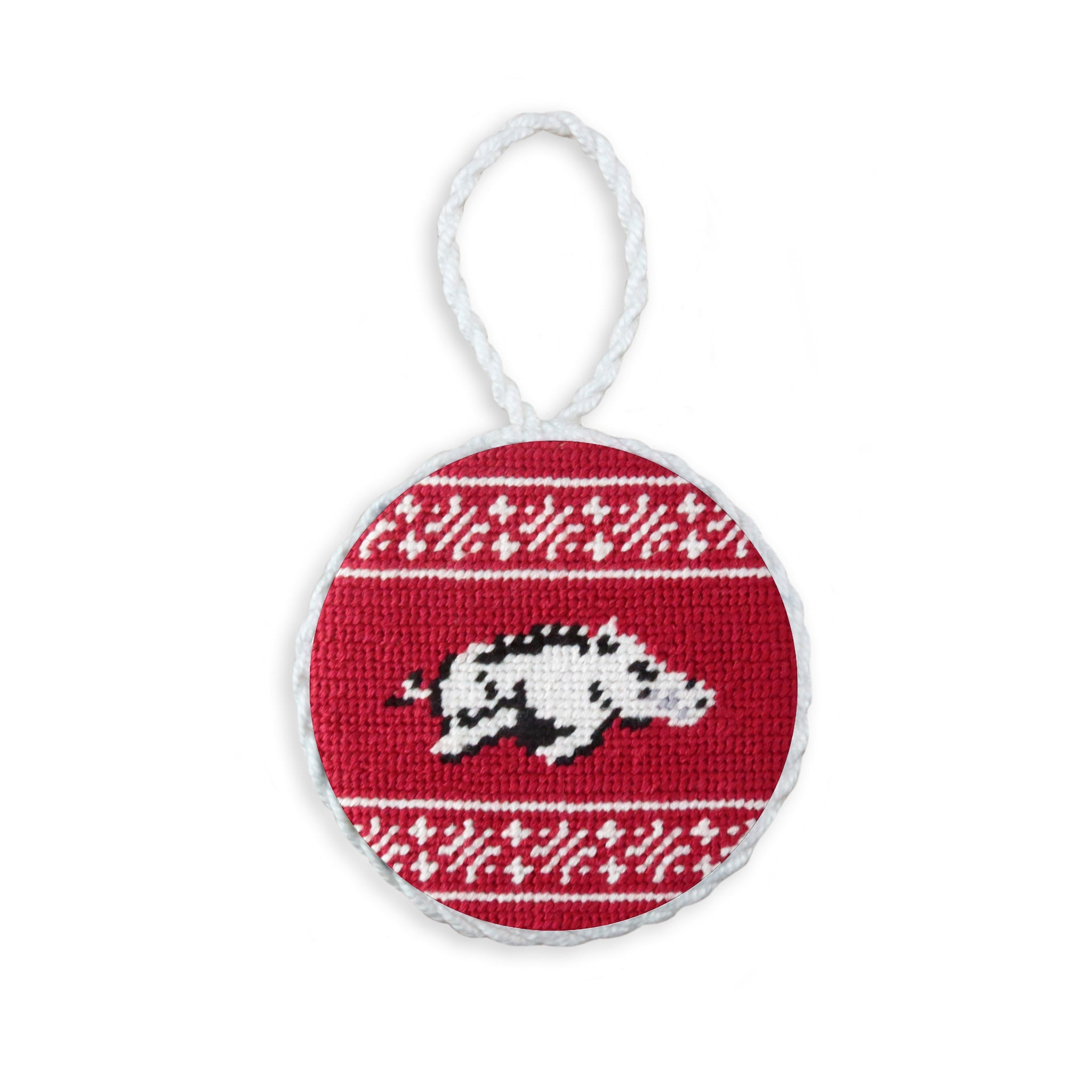 Smathers and Branson Arkansas Fairisle Ornament Cranberry