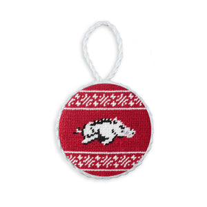 Smathers and Branson Arkansas Fairisle Ornament Cranberry
