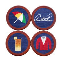 Smathers and Branson Arnold Palmer Needlepoint Coasters   