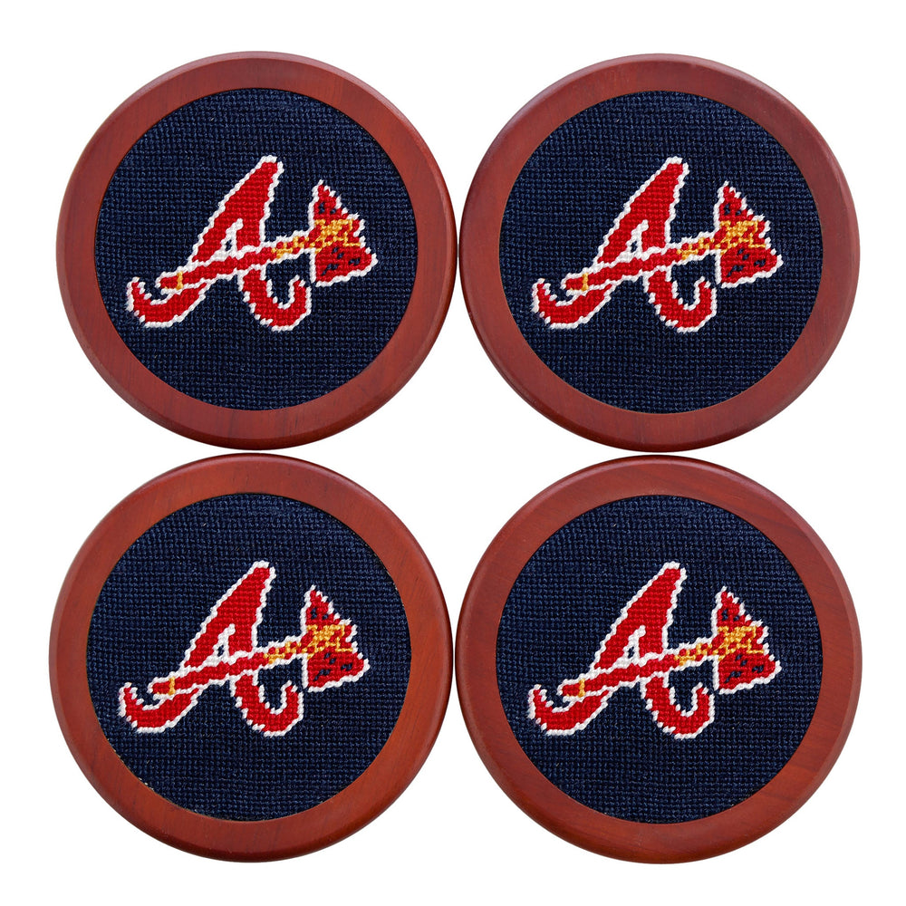 Smathers and Branson Atlanta Braves Needlepoint Coasters   