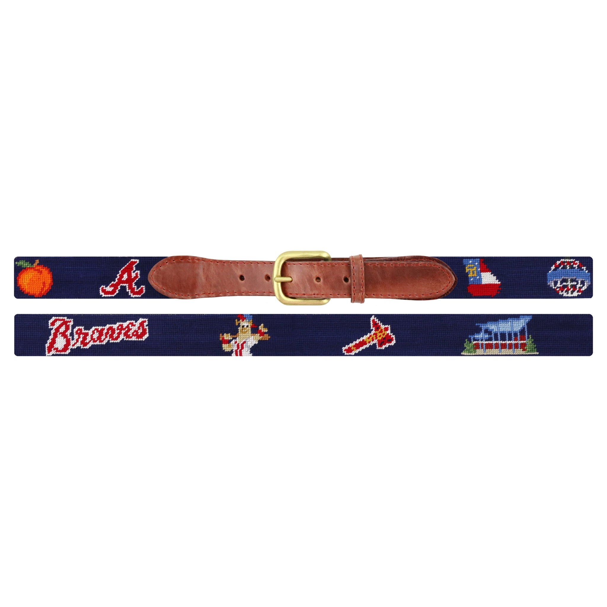 Smathers and Branson Atlanta Braves Needlepoint Life Belt Laid Out 