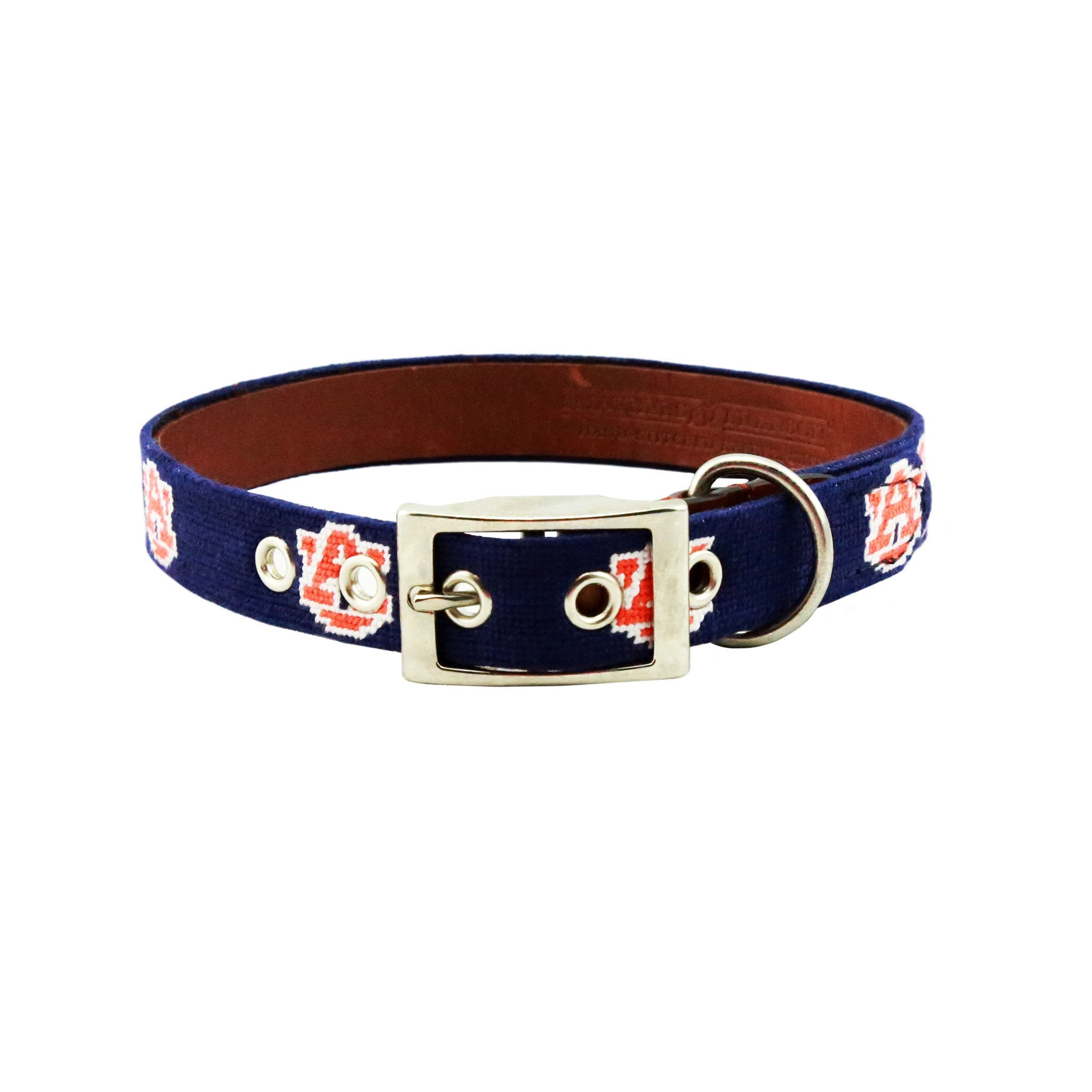 Smathers and Branson Auburn Needlepoint Dog Collar Looped 