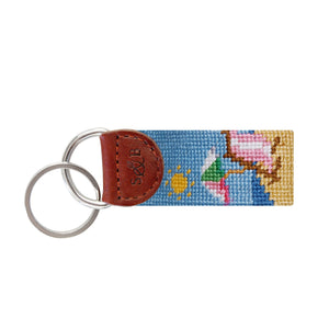 Smathers and Branson Beach Scene Needlepoint Key Fob  