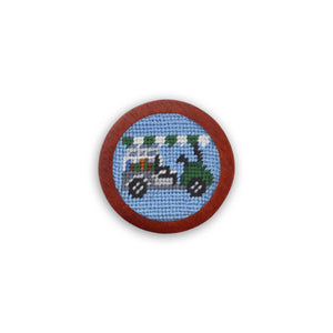 Smathers and Branson Beverage Cart Light Blue Needlepoint Golf Ball Marker 