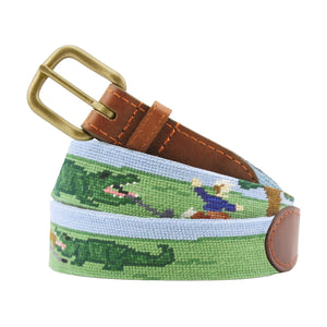 Smathers and Branson beware of the gators scene needlepoint belt