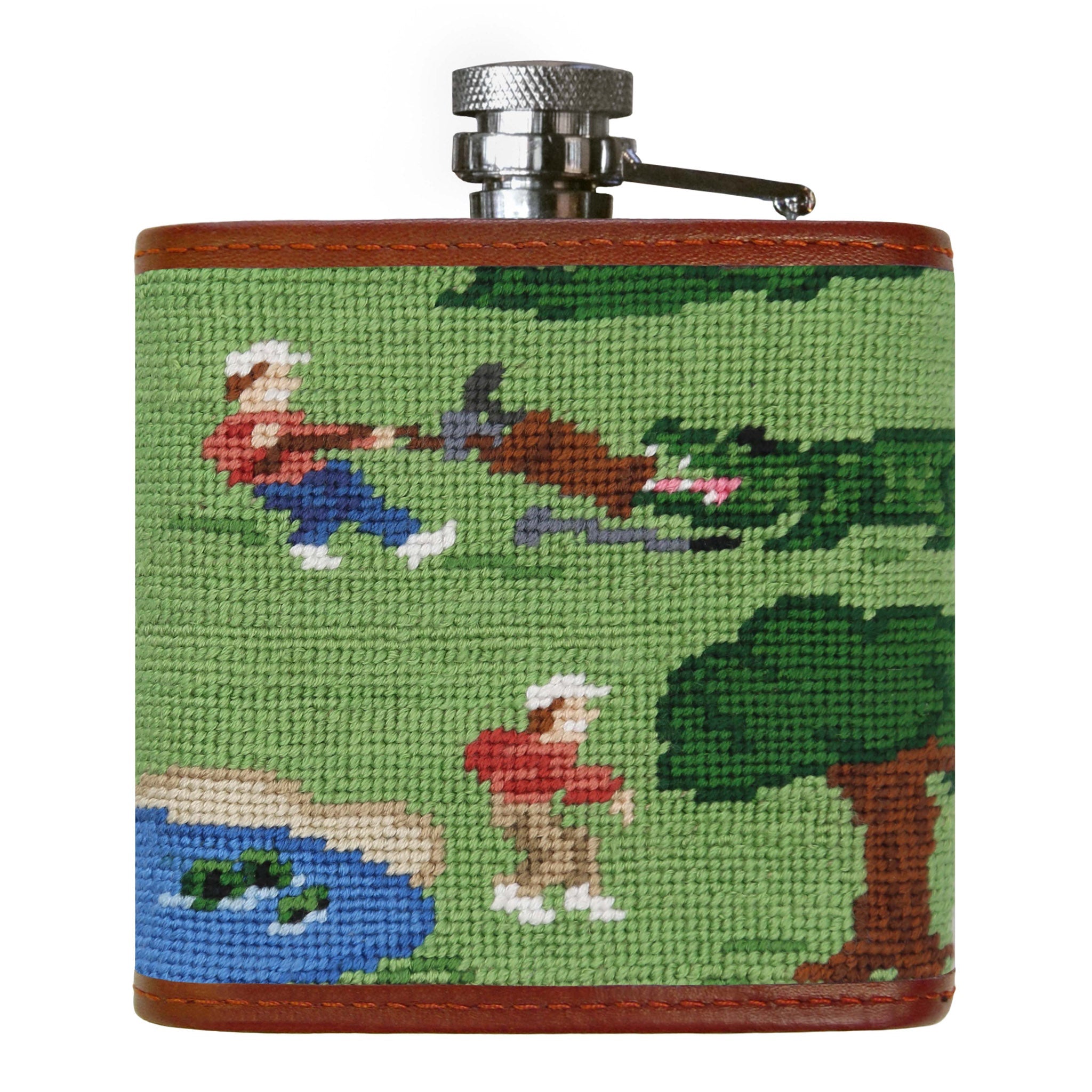 Smathers and Branson Beware of Gators Multi Needlepoint Flask Back 