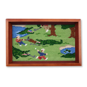 Smathers and Branson Beware of Gators Valet Tray Chestnut Wood