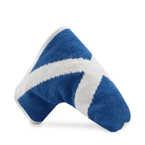side view of needlepoint Big Scottish Flag Putter Headcover