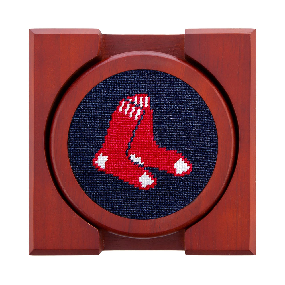 Smathers and Branson Boston Red Sox Needlepoint Coasters with coaster holder 
