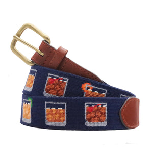 Smathers and Branson Bourbon Five Ways Belt Dark Navy