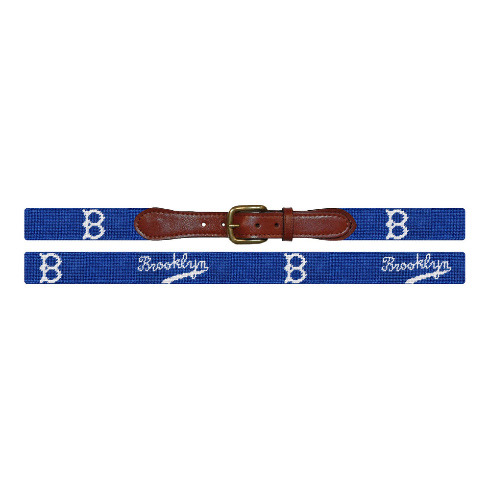 Smathers and Branson Brooklyn Dodgers Cooperstown Needlepoint Belt Laid Out 