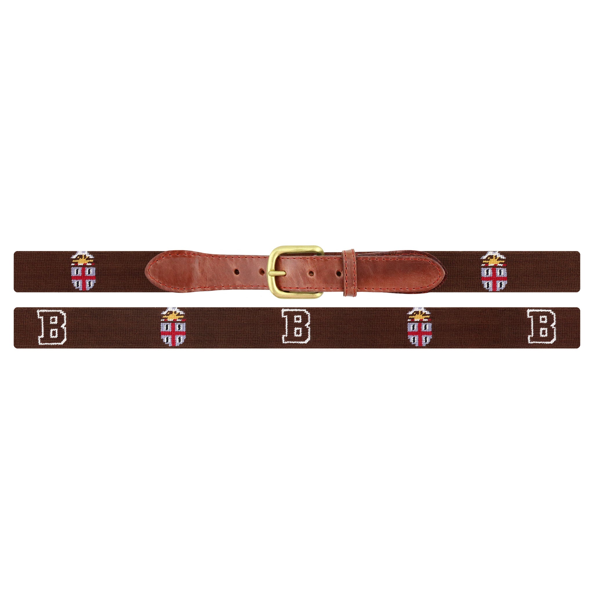 Smathers and Branson Brown Crest-B Belt Dark Brown