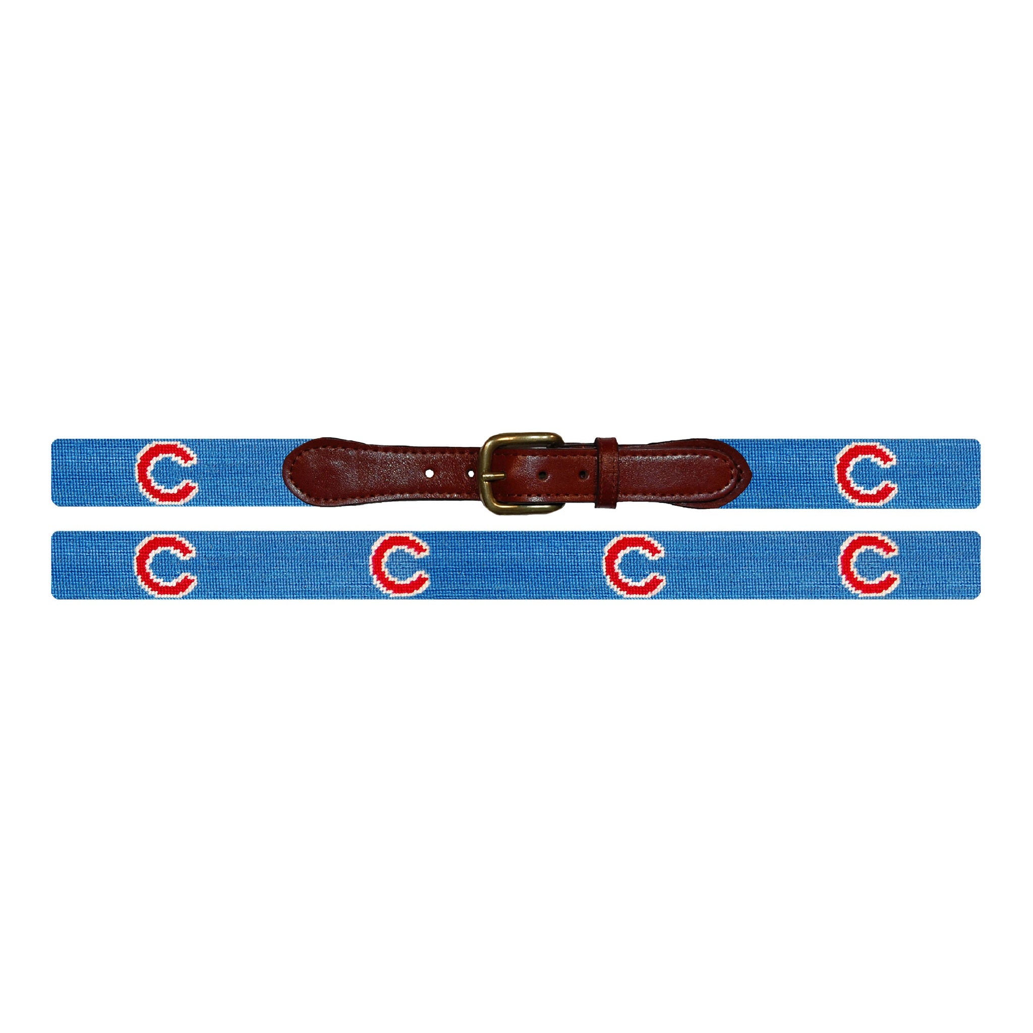Smathers and Branson Chicago Cubs Needlepoint Belt Laid Out 
