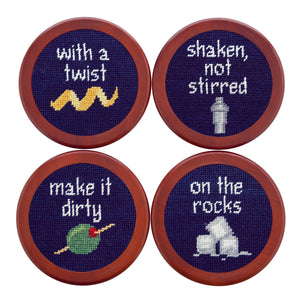 Smathers and Branson Cocktail Orders Coasters Dark Navy