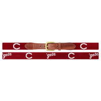 Smathers and Branson Colgate C-Gate Garnet Needlepoint Belt Laid Out 