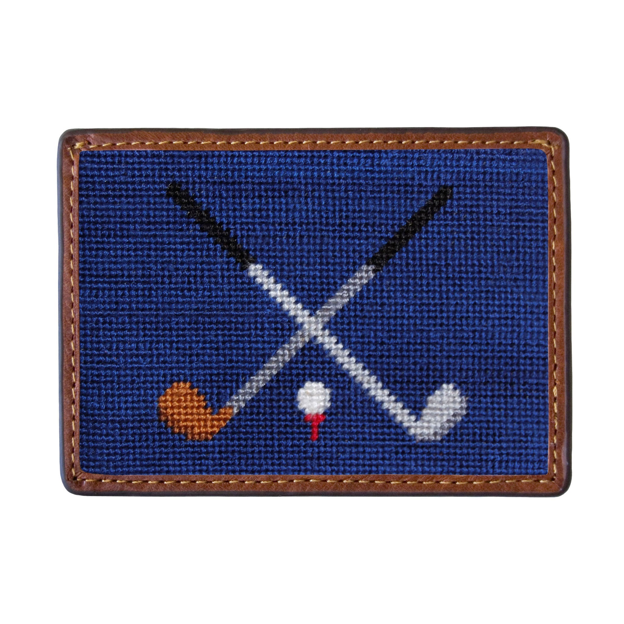 Smathers and Branson Crossed Clubs Card Wallet Classic Navy