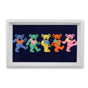 Smathers and Branson Dancing Bears Valet Tray Dark Navy White Wood