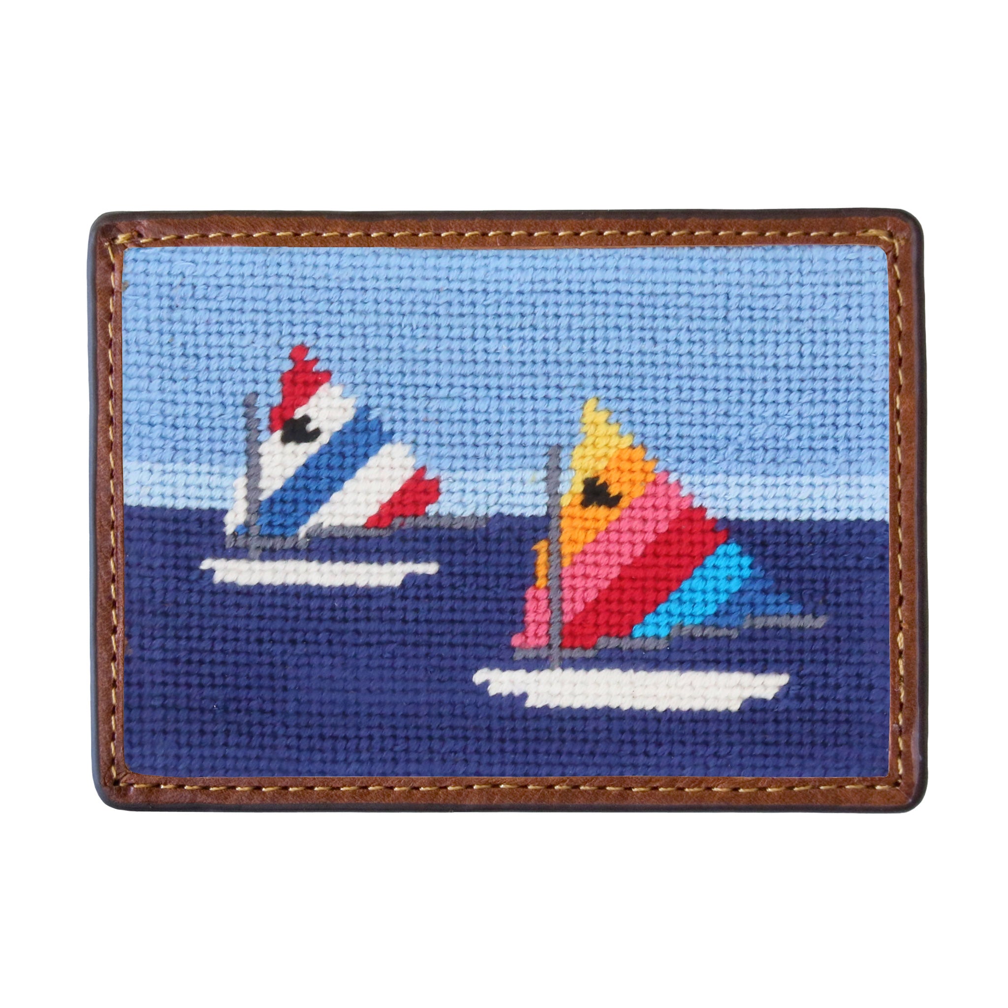 Smathers and Branson Day Sailor Needlepoint Credit Card Wallet Front side