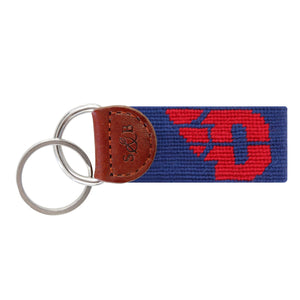 Smathers and Branson Dayton Classic Navy Needlepoint Key Fob 