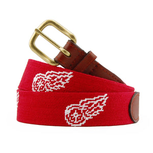Smathers and Branson Detroit Red Wings Needlepoint Belt 