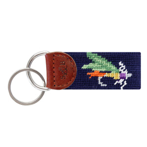 Smathers and Branson Fishing Fly Dark Navy Needlepoint Key Fob  