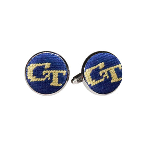 Smathers and Branson Georgia Tech Cufflinks Classic Navy