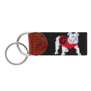 Smathers and Branson Georgia Bulldog Needlepoint Key Fob 