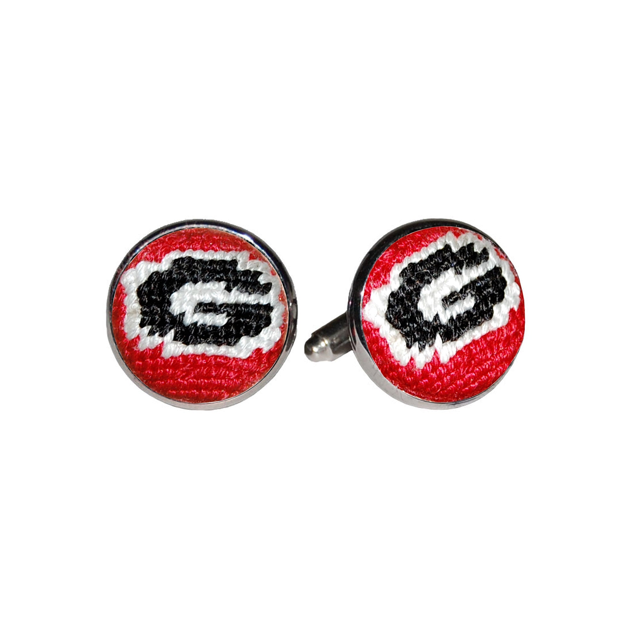 Smathers and Branson Georgia Red Needlepoint Cufflinks  