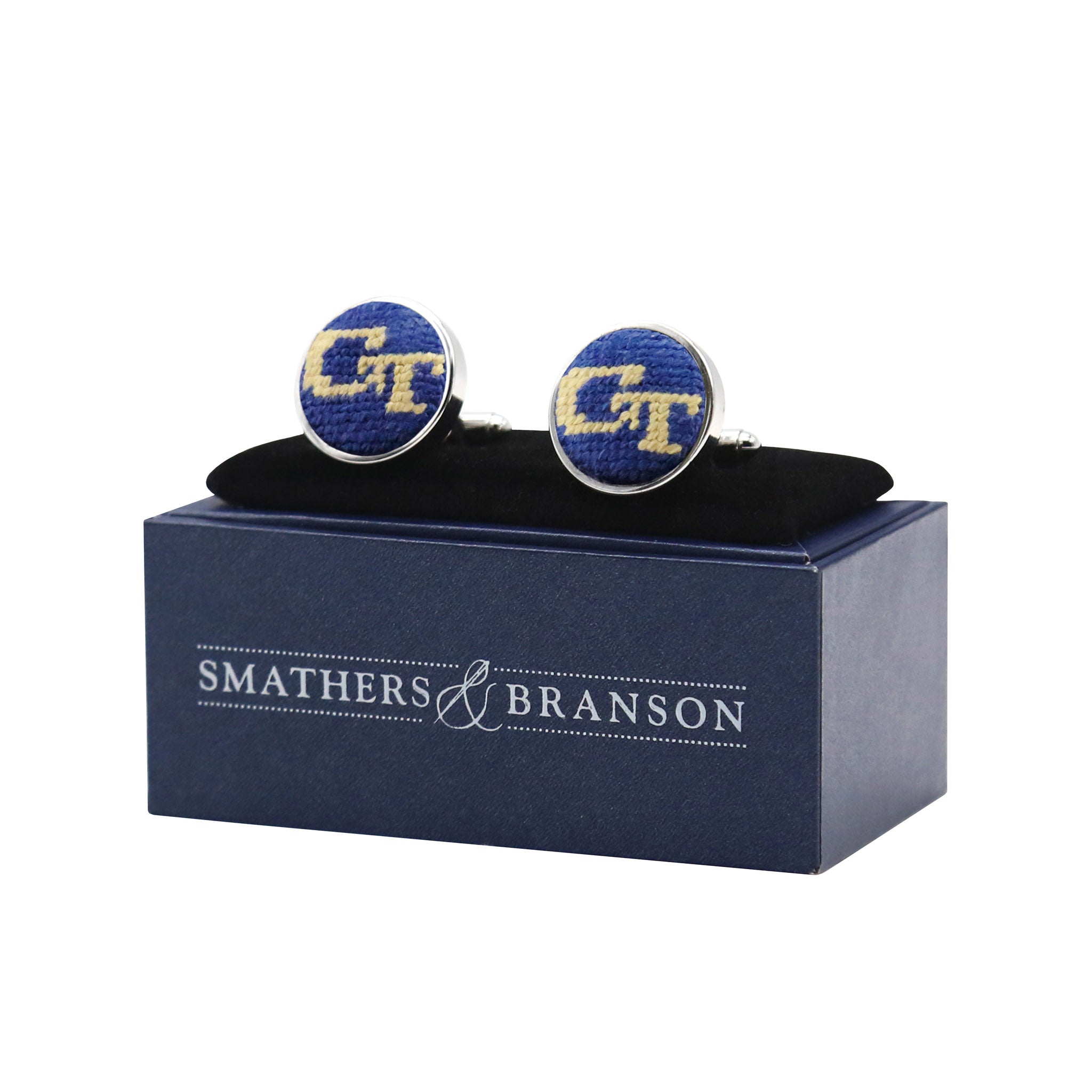 Smathers and Branson Georgia Tech Cufflinks Classic Navy